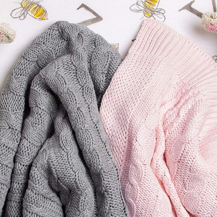 Burt's Bees Baby - Cable Knit Blanket, Baby Nursery & Stroller Blanket, 100% Organic Cotton, 30" x 40"