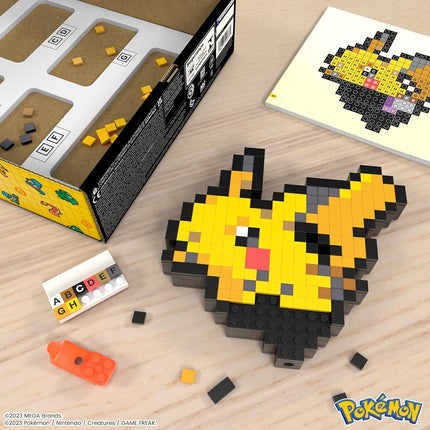 MEGA Pokemon Action Figure Building Set, Pikachu with 400 Pieces and Pixel Retro Style, for Table or Wall Decor, Build & Display Toy for Collectors