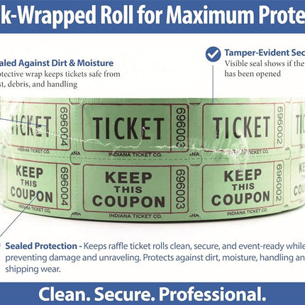 Raffle Tickets 2000 per Roll 50/50: Green