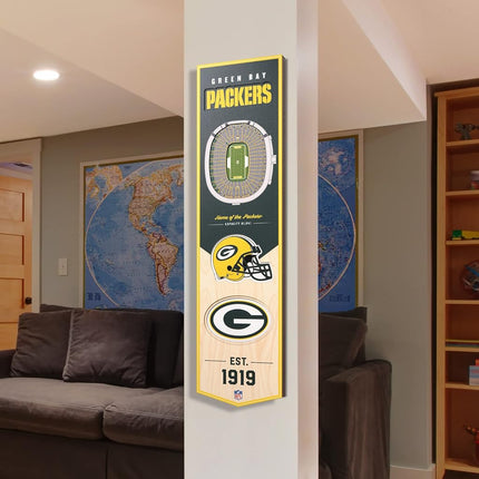 NFL Green Bay Packers Lambeau Field 3D Stadium Banner-8x323D Stadium Banner - 8"x 32", Team Colors, 8" x 32"