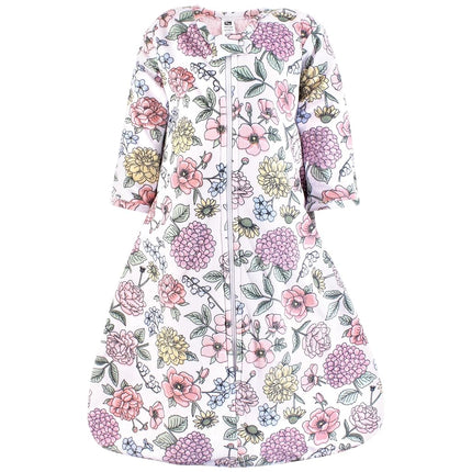 Hudson Baby - Saco de dormir de felpa de manga larga de piel sintética para bebé, manta usable, diseño Vintage Blossom, 0 a 6 meses
