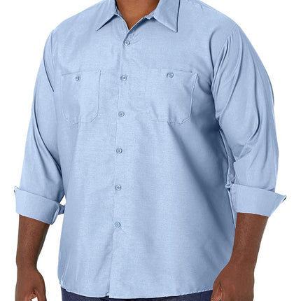 Red Kap Men's Industrial Work Shirt, Light Blue, L