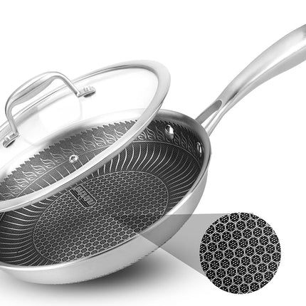 NutriChef 8" Stainless Steel Frying Pan - Triply K