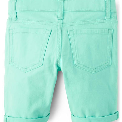 The Children's Place Girls' Solid and Printed Skimmer Shorts, Mint, 5