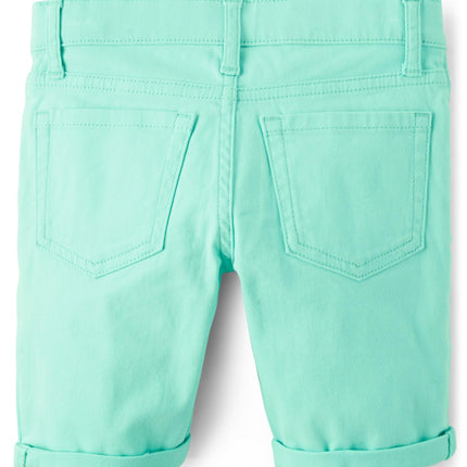 The Children's Place Girls' Solid and Printed Skimmer Shorts, Mint, 10