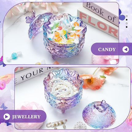 Tioncy 3 Pcs Large Powder Container and Puff Set, Butterfly, Pastel