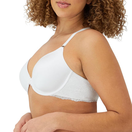 Maidenform Women's One Fab Fit T-shirt Bra, Lightly-lined Underwire Bra, Racerback Bras for Women, White, 34D