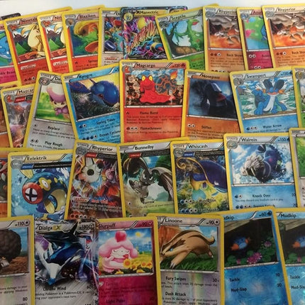 Pokemon 50 Card Lot w/ 3 Reverse or Holofoil Cards- Pokemon Cards No Duplicates