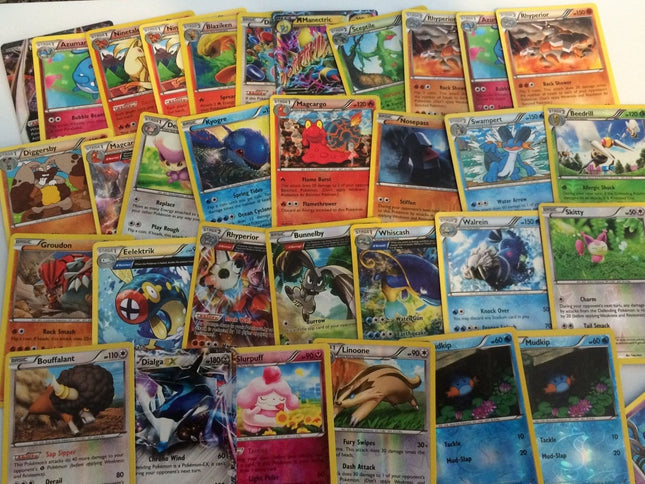 Pokemon 50 Card Lot w/ 3 Reverse or Holofoil Cards- Pokemon Cards No Duplicates