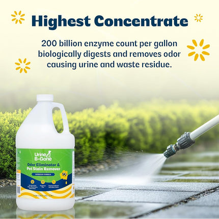 Urine B-Gone Outdoor Enzyme Cleaner for Pet Odors & Turf, 1 Gallon