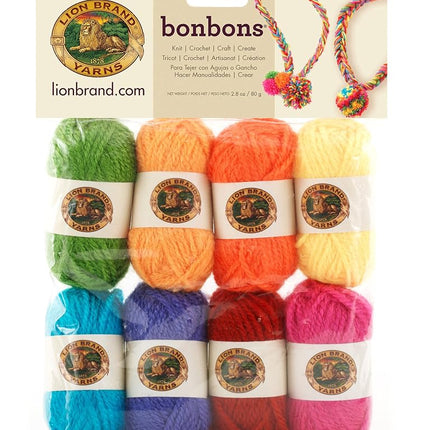 Lion Brand Yarn Bonbons, 8 Mini Skeins, Lightweigh