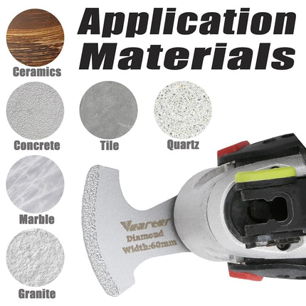 Vearter 7PCS Diamond Oscillating Saw Blades Kit, for Grit Grout Removal