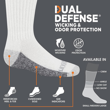 Fruit of the Loom Boys Dual Defense Cushion Comfort No Show Socks 10 Pack, Black, Boys' Shoe Size: 7-8.5