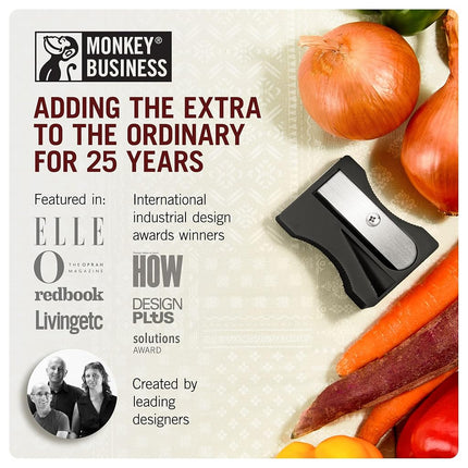 Karoto Carrot Sharpener | Vegetable Peeler | Veggie Peeler & Cucumber Peeler | Fun Kitchen Gadgets | from a Series of Unique Peelers for Kitchen | Fun Kitchen Stuff | by Monkey Business (Black)