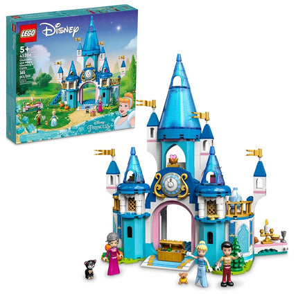 LEGO Disney Princess Cinderella and Prince Charming's Castle 43206 Doll House, Buildable Toy with 3 Mini Dolls, Plus Gus Gus and Lucifer Figures