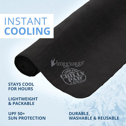 FROGG TOGGS Chilly Pad Cooling Towel,32.5"X12.5",Black