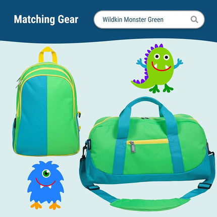 Wildkin Lunch Box Bag for Kids – Lightweight, Reusable & Insulated for Hot or Cold Snacks – Ideal for School & Travel - Monster Green