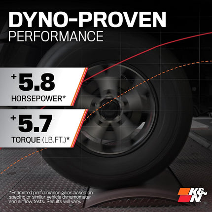 Kit d'admission d'air froid K&N : Haute performance, augmente la puissance : Légal dans les 50 États : Compatible avec TOYOTA (Sequoia, Tundra) 2014-2019 57-9036
