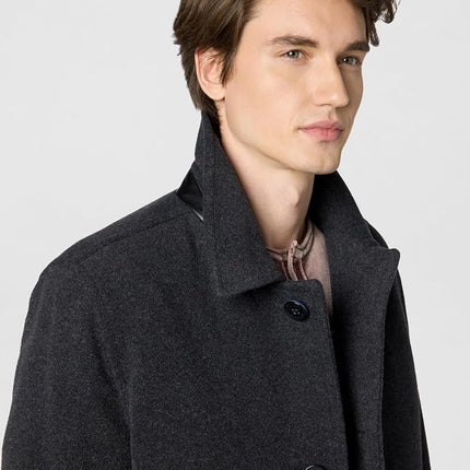 Cole Haan Men's Wool Plush Car Coat, Camel, Large