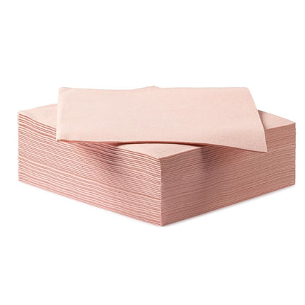 Mellow Rose Linen-Feel Dinner Paper Napkins, For Dinners Parties and Catering Supplies, Disposable and Fully Biodegradable Airlaid Napkins, 60 Pack