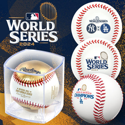 Rawlings | Official 2024 World Series Dueling Yankees vs. Dodgers | WS Dueling Ball | White/Gold Leather Dueling