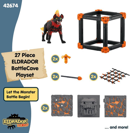 Schleich Eldrador - 27Pc Battlecave Lava Hyena Playset - Kids 7+ | 42674