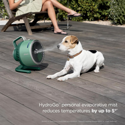 Shark FlexBreeze HydroGo Fan + Car Charger � Ultra-powerful portable fan that mists indoors & outdoors. 5 speeds, 2 bonus modes, & evaporative misting, Spruce, FA052QGN