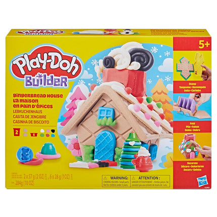 Play-Doh Builder Mini Gingerbread House, Arts & Crafts Toy Building Kit, Multi-Season Set with 8 Cans for Children Aged 5+