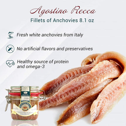 AgostinoRecca "Agostino Recca" Fillets of Anchovies 8.1 Oz
