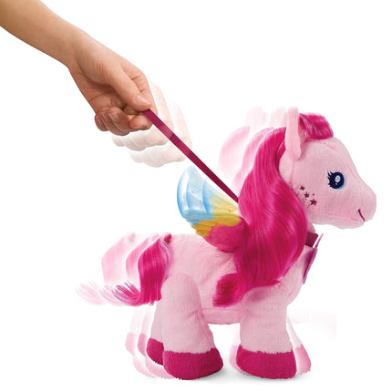 Mattel Barbie A Touch of Magic Stuffed Animals, Walk & Flutter Pegasus Plush, 11-inch Walking Plushie with Hair Accessories and Sound Feature, HPJ50
