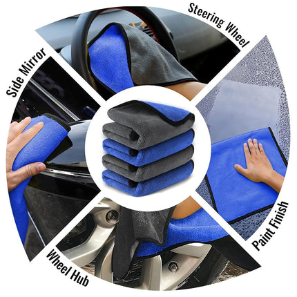 Airlab 4 x Professional 800GSM Microfibre Cloths, 40 x 40 cm, Absorbent Towels, No Streaks, Quick Wash, Dust Capture Polishing, Cleaning Cloths for Glasses, Kitchens, Bathrooms