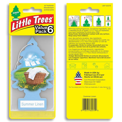 Little Trees Air Fresheners Car Air Freshener. Hanging Tree Provides Long Lasting Scent for Auto or Home. Summer Linen, 24 Air Fresheners