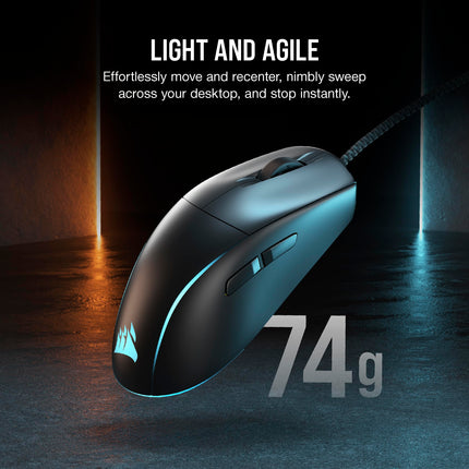 Corsair M75 Wired RGB Lightweight FPS Gaming Mouse � 26,000 DPI � Swappable Side Buttons � PC � Black