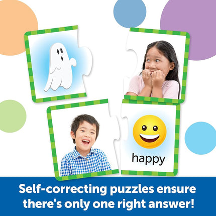Learning Resources Feelings & Emotions Puzzle Cards, 48 Pieces, Social Skills, Speech Therapy Materials, Social Emotional Learning Toys and Games for Kids, Ages 3+