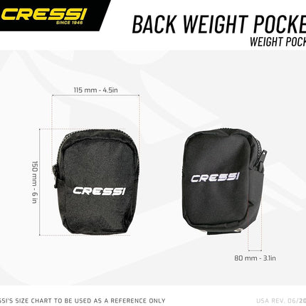 Cressi Back Weight Pockets for Ultralight/Air Travel B.C.'D - Black