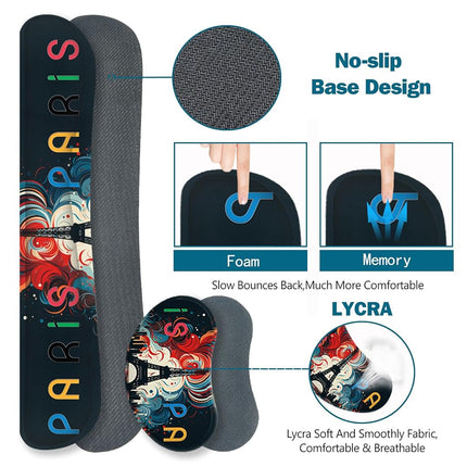 ToLuLu Extended Gaming Mouse Pad, Memory Foam Ergonomic Keyboard Mouse Wrist Rest Support Set, Large Desk Mat with Stitched Edges, Non-Slip Base Mousepad for Home Office and Game, Eiffel Tower Paris