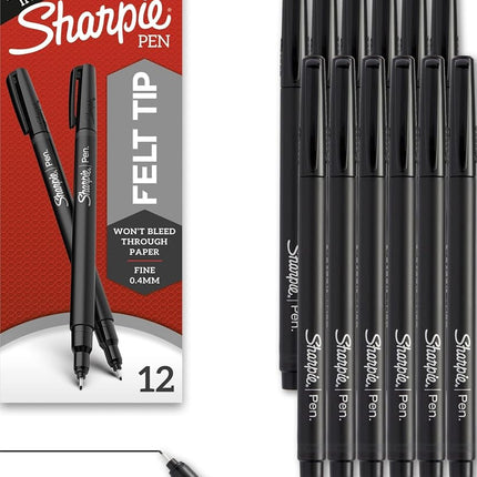 Sharpie Fine Pens Pen Fineliner Pen – Black 12pièc