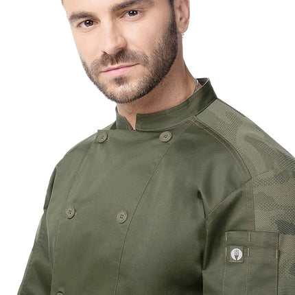 Chef Works Mens Mojave Coat, Olive, 3XL