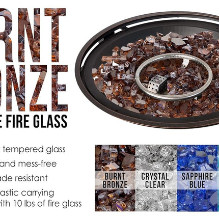 Fire Sense Burnt Bronze Reflective Fire Glass