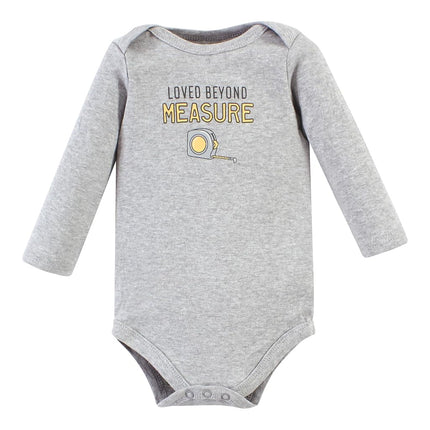 Pañaleros de algodón de manga larga unisex Hudson Baby, paquete de 5 de trabajo de construcción, 9-12 meses, paquete de 5 de trabajo de construcción, 9-12 meses