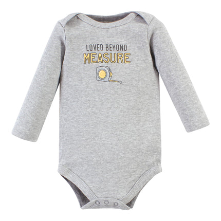 Hudson Baby Unisex Baby Cotton Long-Sleeve Bodysuits, Construction Work 5-Pack, 6-9 Months, Construction Work 5-pack, 6-9 Months