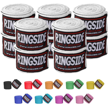 Ringside Vendas de boxeo estilo mexicano (Paquete de 5 pares), Blancas, 180"