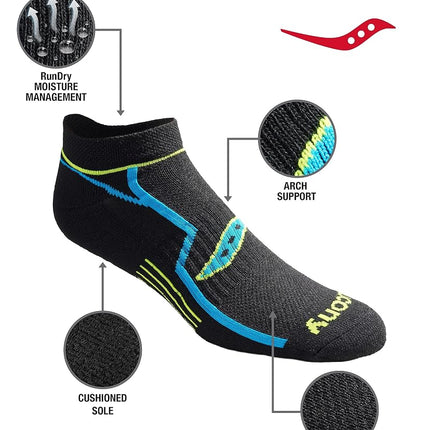 Saucony Men's, Black (6 Pairs), 15-17 Big