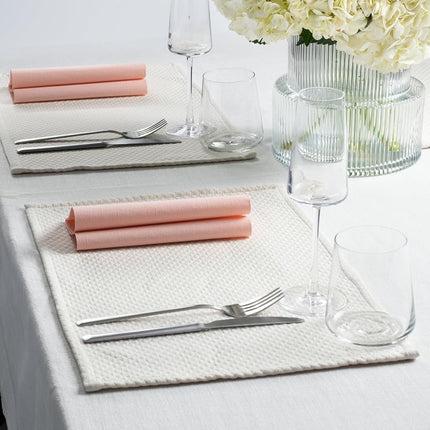 Mellow Rose Linen-Feel Dinner Paper Napkins, For Dinners Parties and Catering Supplies, Disposable and Fully Biodegradable Airlaid Napkins, 60 Pack