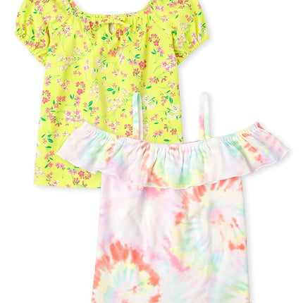 Haut à la mode pour filles à manches courtes The Children's Place, lot de 2 Ripebanana, grande taille
