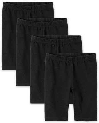 The Children's Place Girls' Solid Bike Shorts, Bla