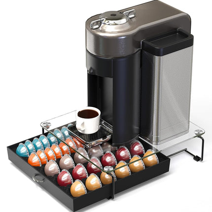 Deco Brothers Tempered Glass Vertuo Pod Holder, Fits 30 Large/60 Small Pods