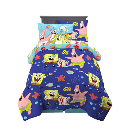 Franco Kids Bedding Soft Comforter and Sheet Set with Sham, 5 Piece Twin Size, Spongebob Squarepants