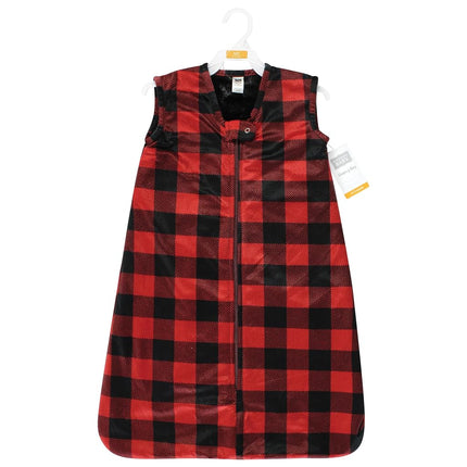 Hudson Baby Unisex Baby Plush Faux Fur Sleeping Bag, Wearable Blanket, Buffalo Plaid, 0-6 Months, Buffalo Plaid, 0-6 Months
