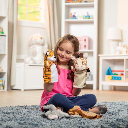 Melissa & Doug Zoo Friends Hand Puppets | Puppet Sets | Age 2+ | Gift for Boy or Girl